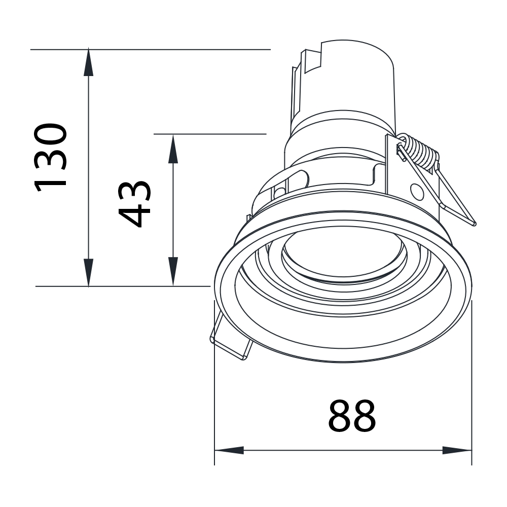 Embutido Micro Borda Newline Imo Redondo 1L MR16 Ø88x130mm SIN70211
