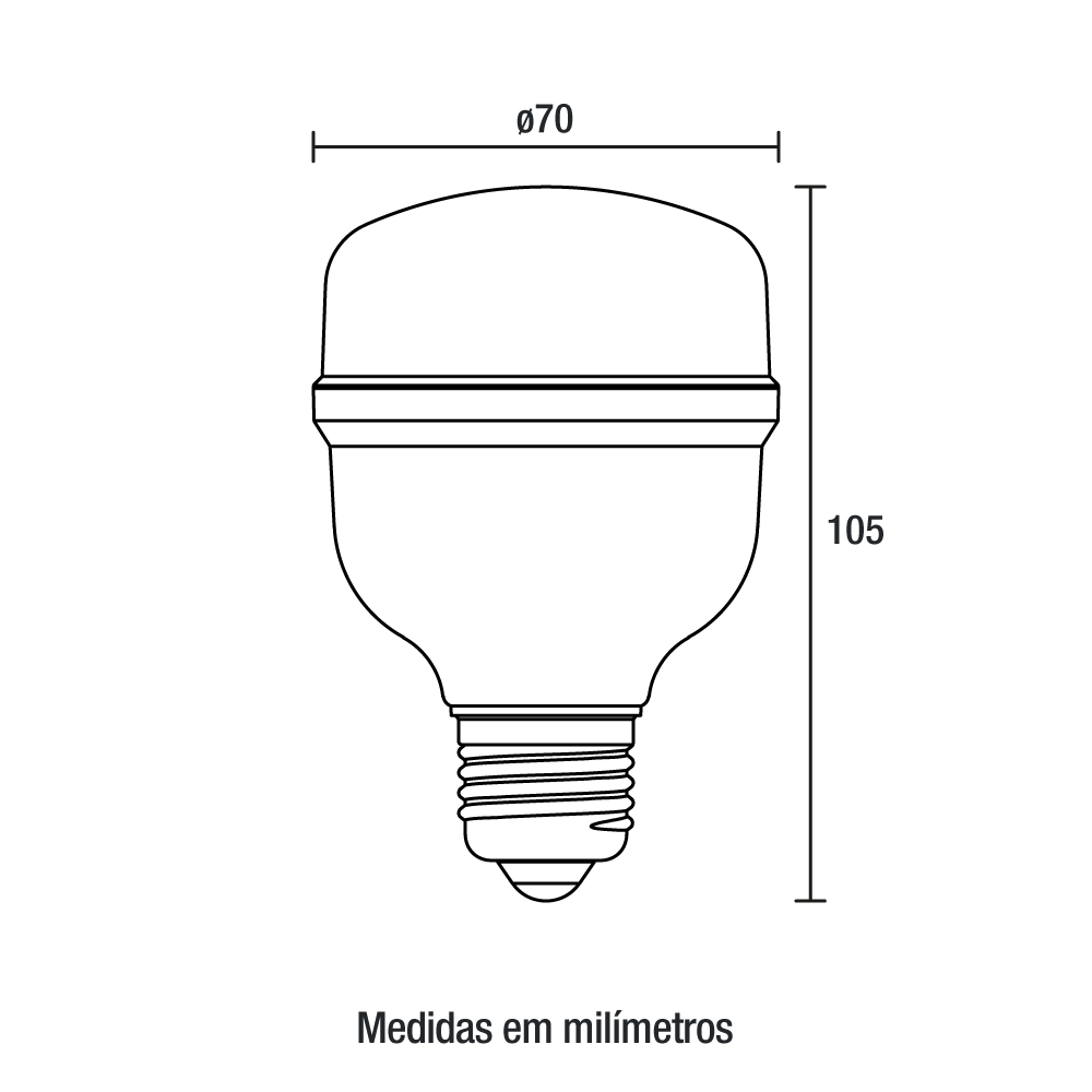 Lâmpada Blumenau Bulbo 30 watts 6500K IP20 Ø70x105mm 03307016
