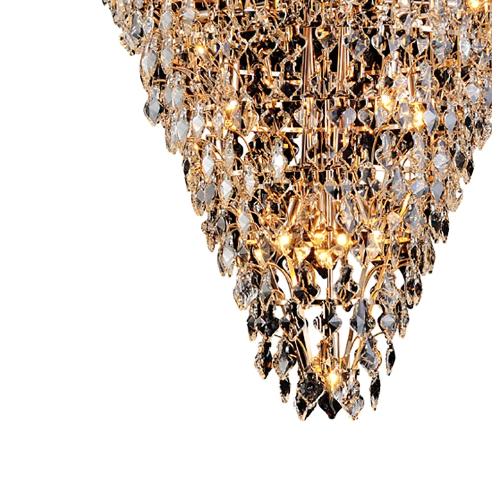 Lustre Bella Paris Dourado e Cristal Transparente 17L E14 Ø850mm AQ024L