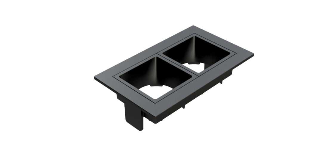 Embutido Fixo Moon Linea 2L Mini Dicróica Preto 92x55mm 1061517