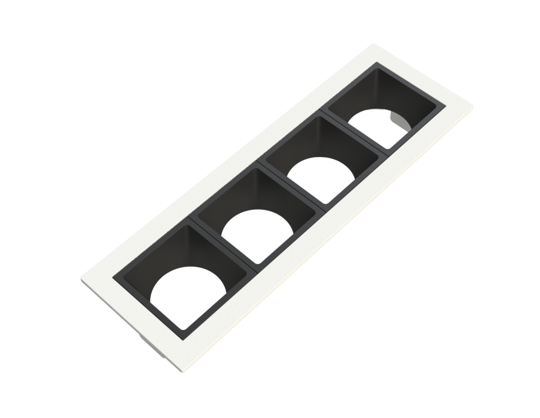 Embutido Fixo Moon Linea 4L Mini Dicróica Branco com Fundo Preto 166x55mm 1061524