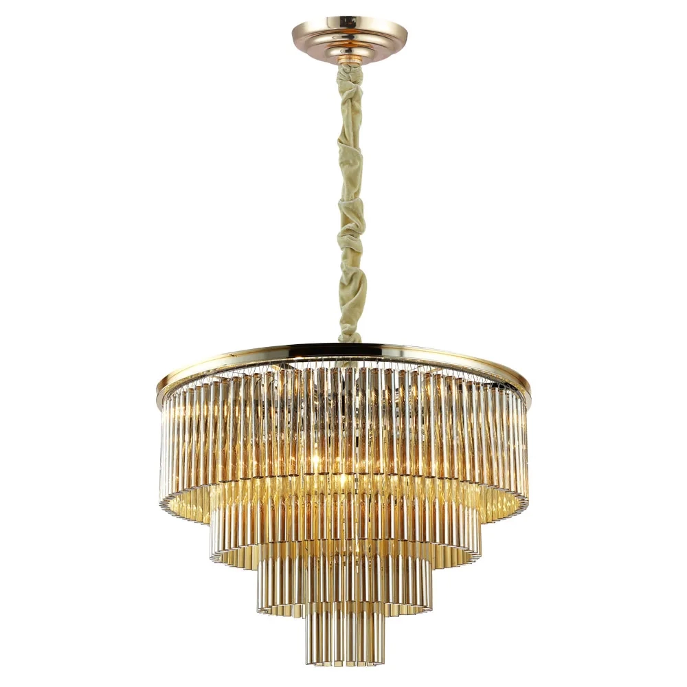 Pendente Bella Vivi French Gold e Conhaque 9L E14 Ø600x420mm AQ031G