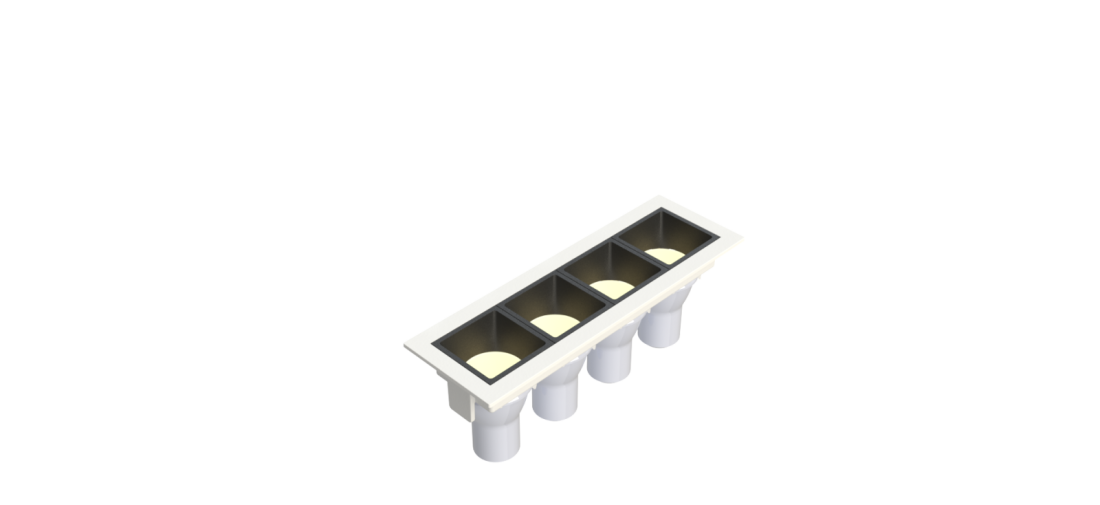 Embutido Fixo Moon Linea 4L Mini Dicróica Branco com Fundo Preto 166x55mm 1061524