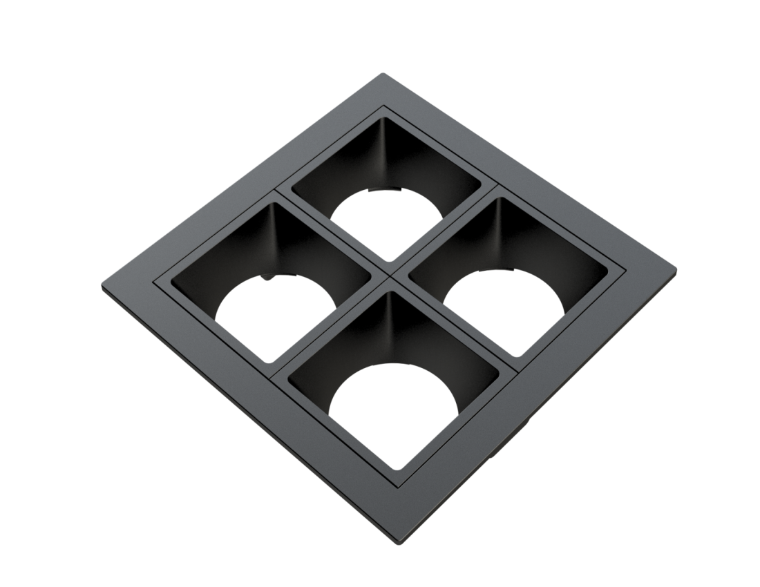 Embutido Fixo Moon Linea 4L Mini Dicróica Preto 92x92mm 1061526