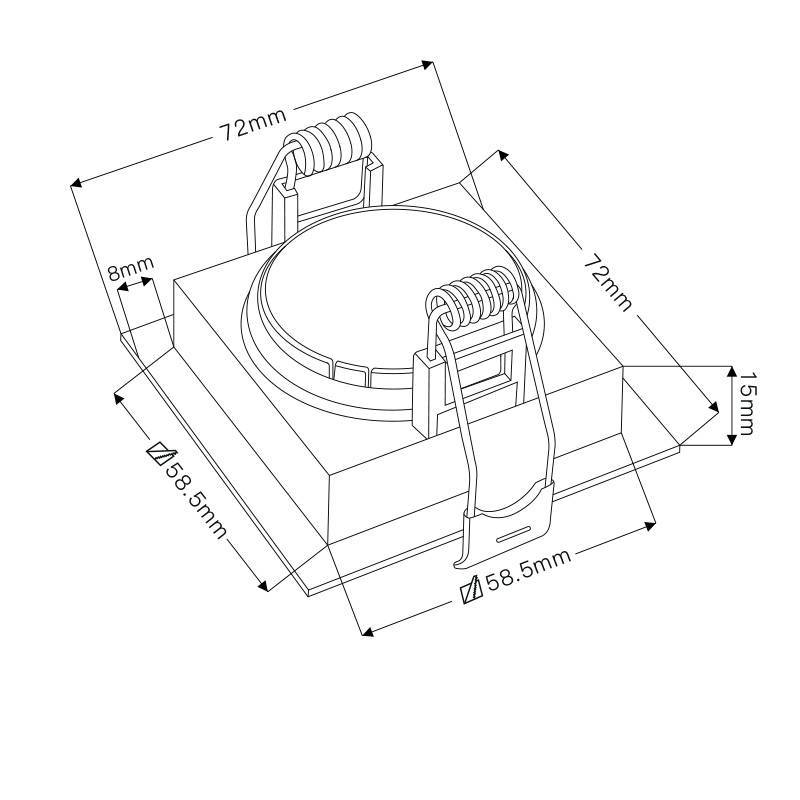 Spot Embutir Nordecor Loyo 1L Mini Dicroica MR11 Preto 72x72x15mm 6819