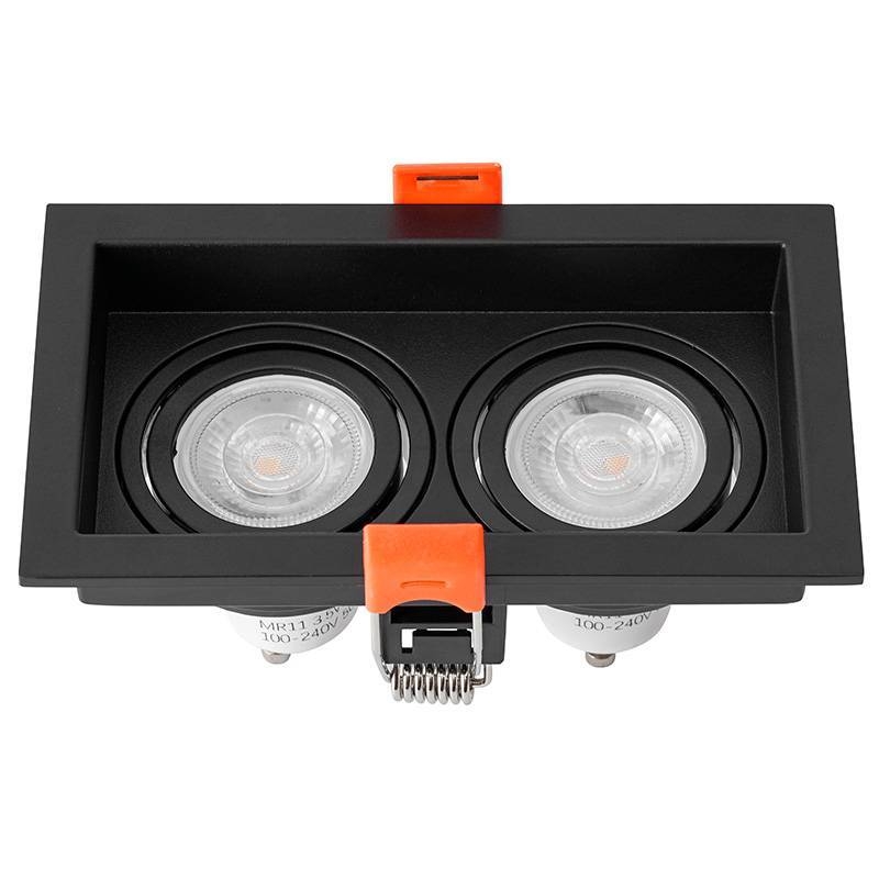 Spot Embutir Nordecor Loyo 2L Mini Dicroica MR11 Preto 122x72x15mm 6913