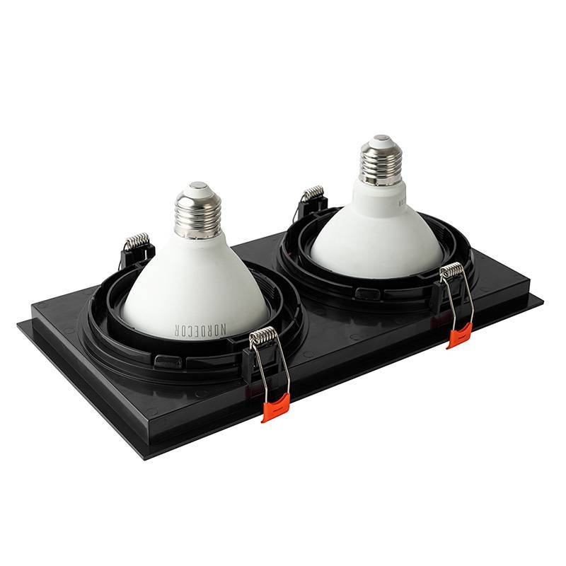 Spot Embutir Nordecor Loyo 2L PAR30 Preto 295x160x15mm 6929