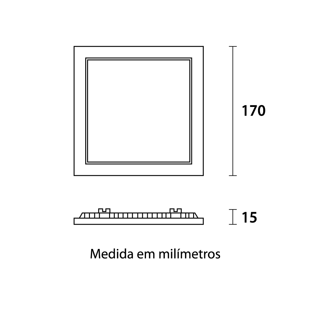 Painel Embutido Blumenau Quadrado Tech 12 watts 6500K 170x170mm 80426004