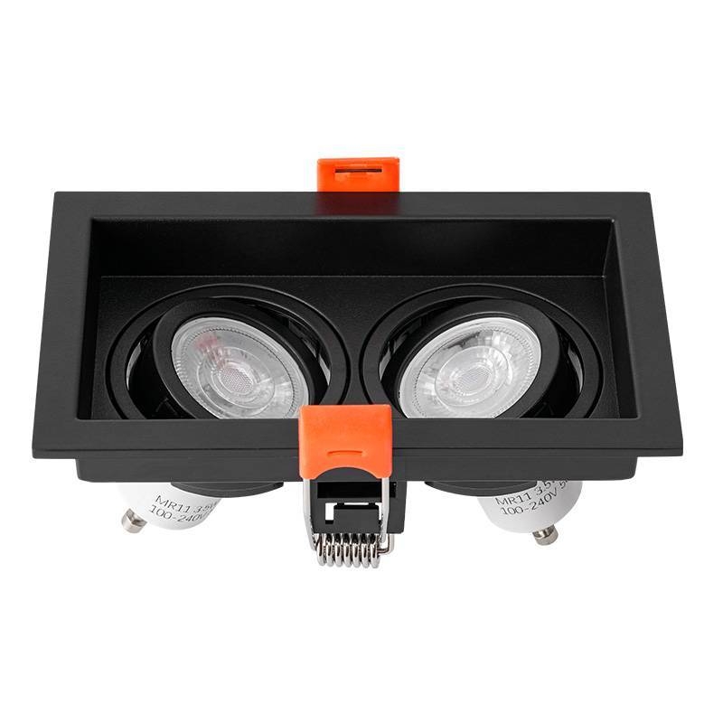 Spot Embutir Nordecor Loyo 2L Mini Dicroica MR11 Preto 122x72x15mm 6913