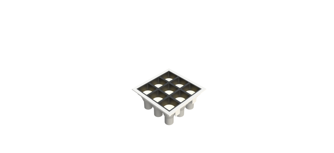 Embutido Fixo Moon Linea 9L Mini Dicróica Branco com Fundo Preto 130x130mm 1061530