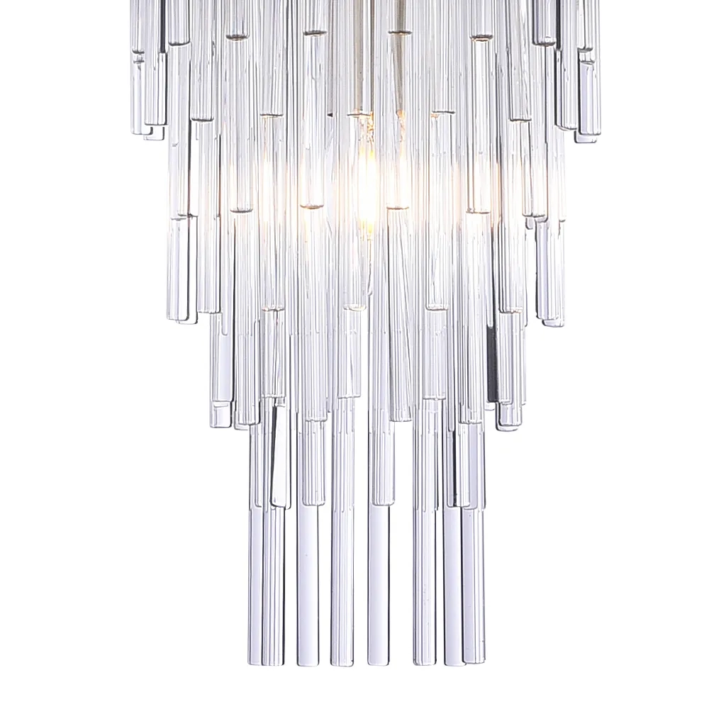 Pendente Bella Sansa Metal Dourado e Cristal Transparente 2L E14 Ø210x550mm MR007 
