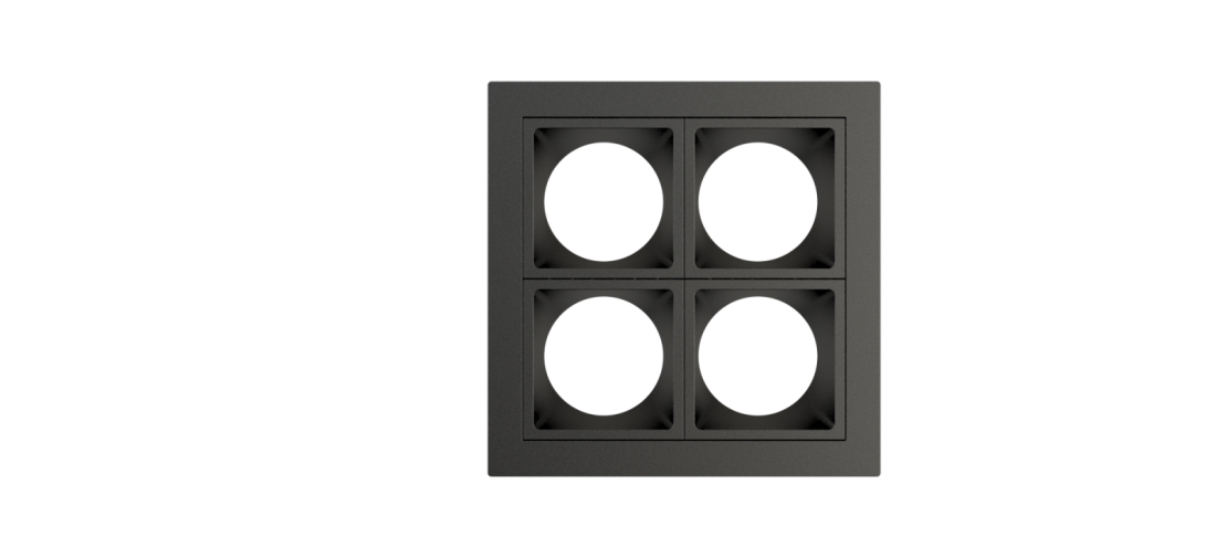 Embutido Fixo Moon Linea 4L Mini Dicróica Preto 92x92mm 1061526