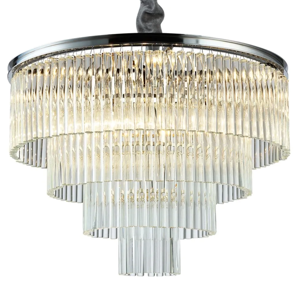 Pendente Bella Vivi Cromado e Transparente 9L E14 Ø600x420mm AQ031C