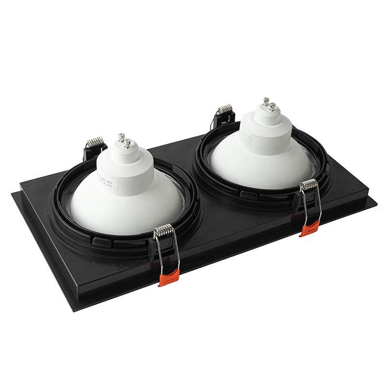 Spot Embutir Nordecor Loyo 2L AR111 Preto 295x160x15mm 6930