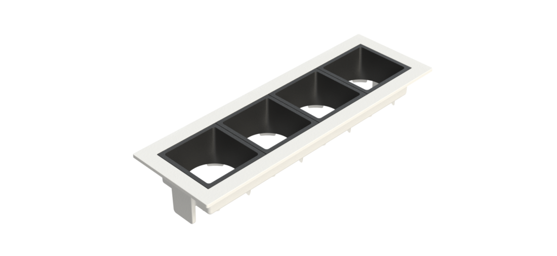 Embutido Fixo Moon Linea 4L Mini Dicróica Branco com Fundo Preto 166x55mm 1061524