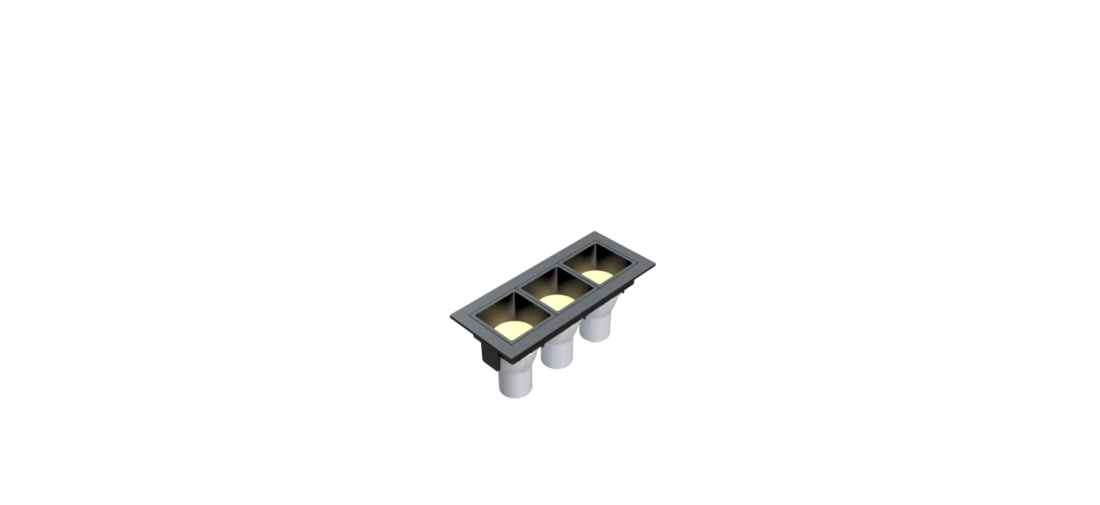 Embutido Fixo Moon Linea 3L Mini Dicróica Preto 130x55mm 1061520