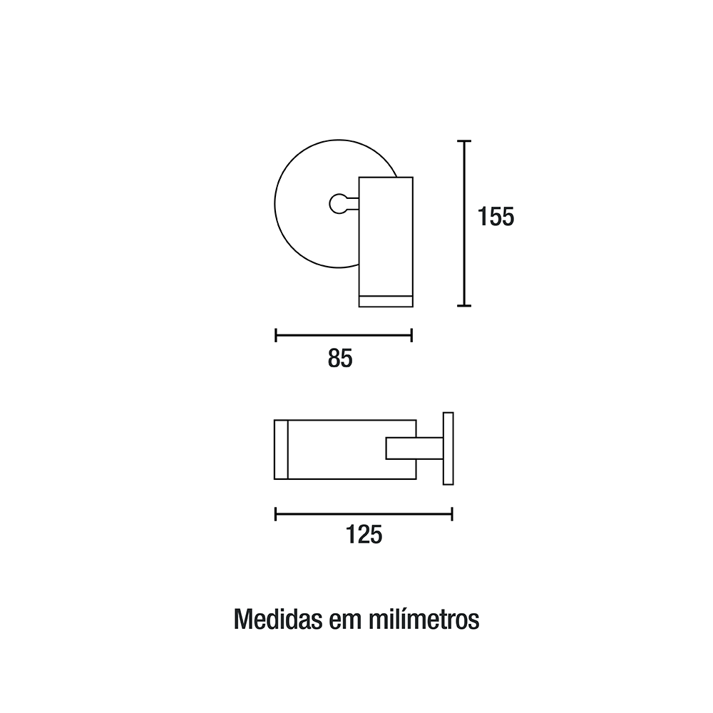 Arandela Germany Guben Alumínio Preto 1L Dicróica 155x125x85mm 35100410-16
