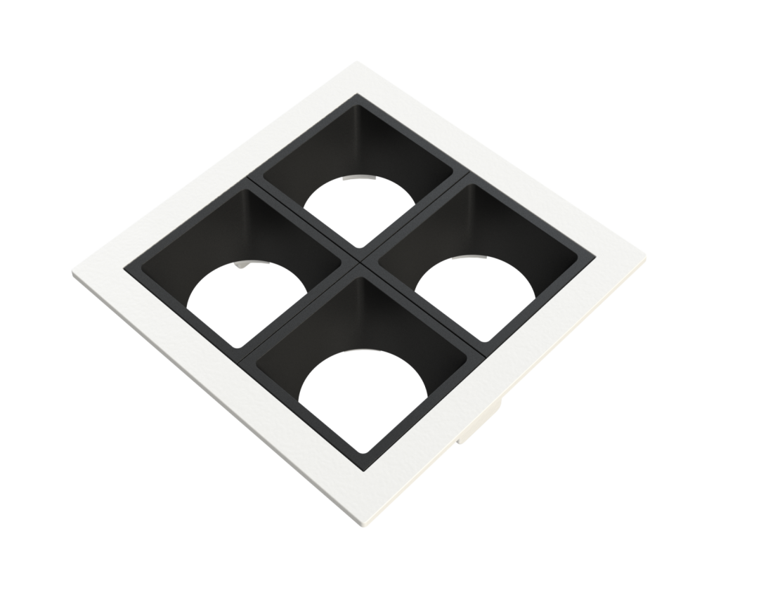 Embutido Fixo Moon Linea 4L Mini Dicróica Branco com Fundo Preto 92x92mm 1061527