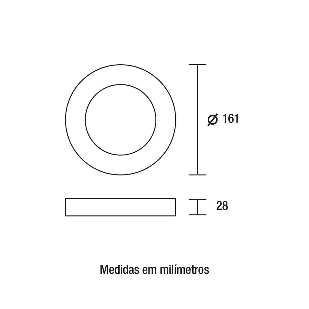 Painel Sobrepor Blumenau Redondo Tech 12 watts 4100K Ø161x28mm 80504104