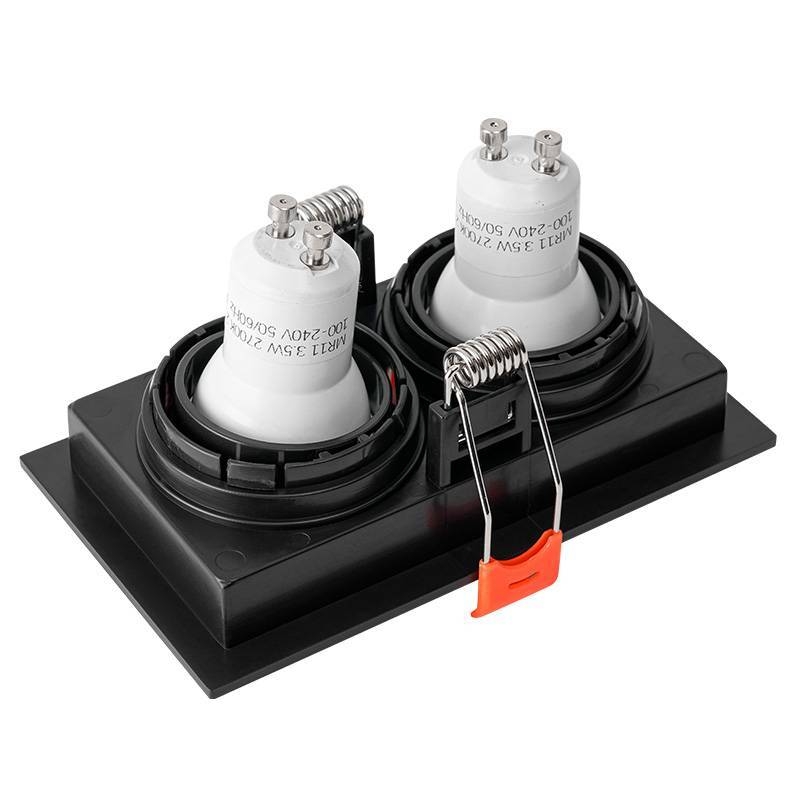 Spot Embutir Nordecor Loyo 2L Mini Dicroica MR11 Preto 122x72x15mm 6913