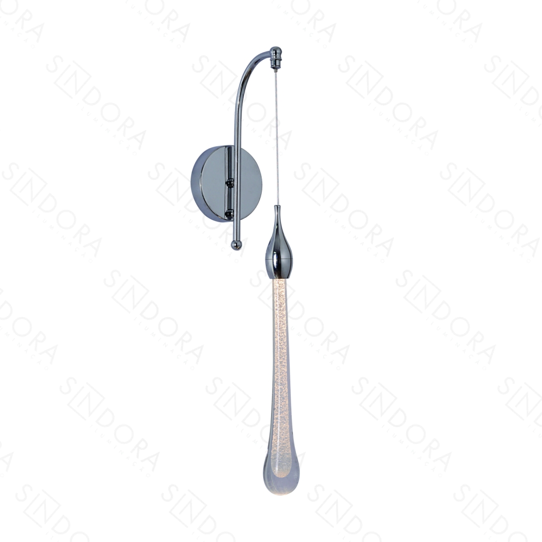 Arandela Sindora Metal Cromado e Cristal 3 watts 3000K Ø50x230mm QB05119