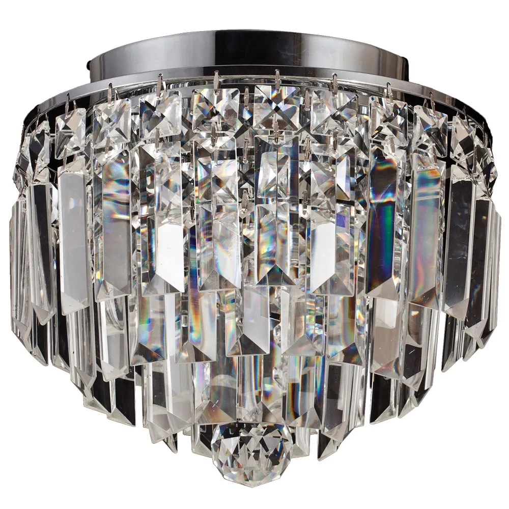 Plafon Bella Kri Metal Cromado e Cristal Transparente 4L G9 Ø250x215mm HU1100