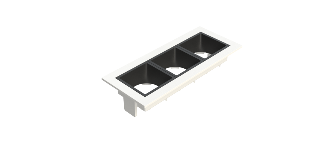 Embutido Fixo Moon Linea 3L Mini Dicróica Branco com Fundo Preto 130x55mm 1061521
