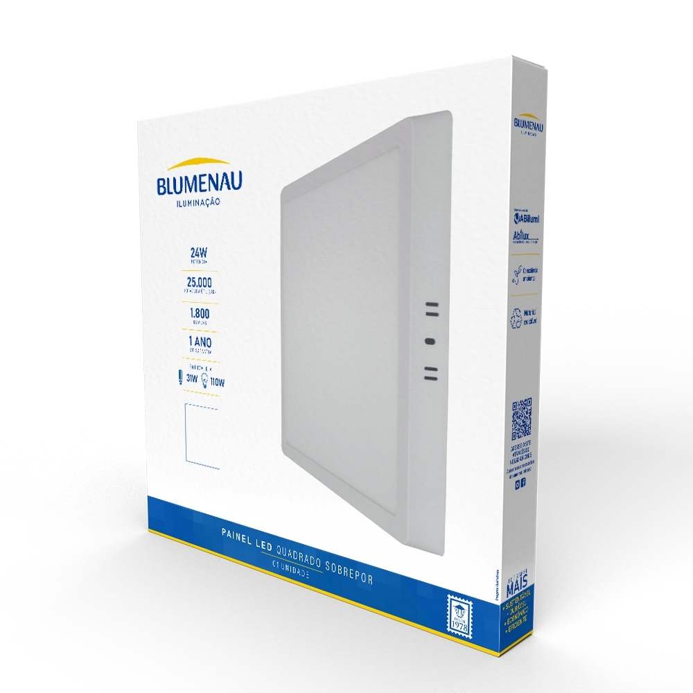 Painel Sobrepor Blumenau Quadrado Tech 24 watts 4100K 283x283x24mm 80854104