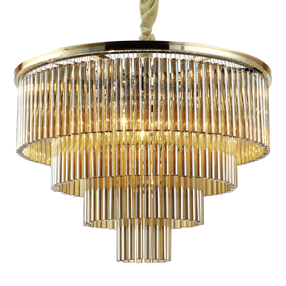 Pendente Bella Vivi French Gold e Conhaque 9L E14 Ø600x420mm AQ031G