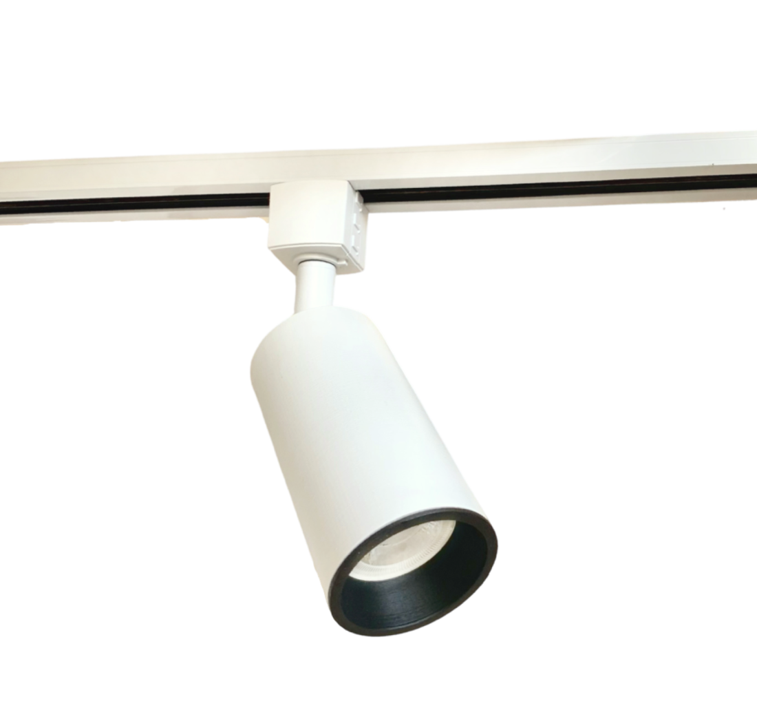 Spot para Trilho Moon Tube Branco com Fundo Preto MR16 (Dicróica) Ø60x115mm 1011156