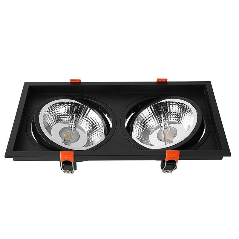 Spot Embutir Nordecor Loyo 2L AR111 Preto 295x160x15mm 6930