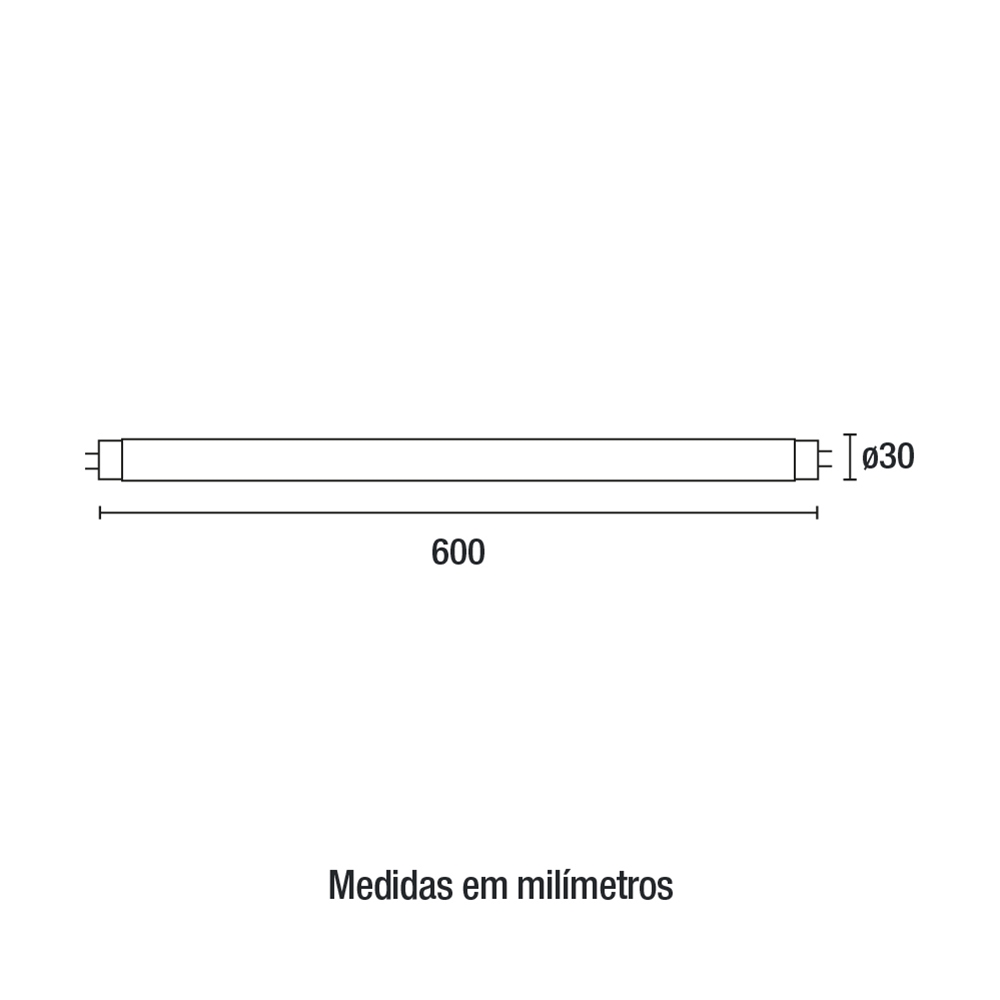 Lâmpada Blumenau Tubular Vidro 9 watts 4000K 900 Lumens IP20 Ø30x600mm 04097014
