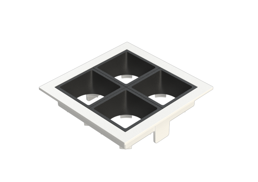 Embutido Fixo Moon Linea 4L Mini Dicróica Branco com Fundo Preto 92x92mm 1061527