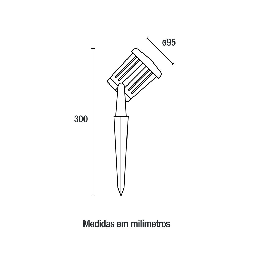 Espeto Jardim Germany Focus 10 watt 3000K 24° IP65 Bivolt Ø95x300mm 12067316
