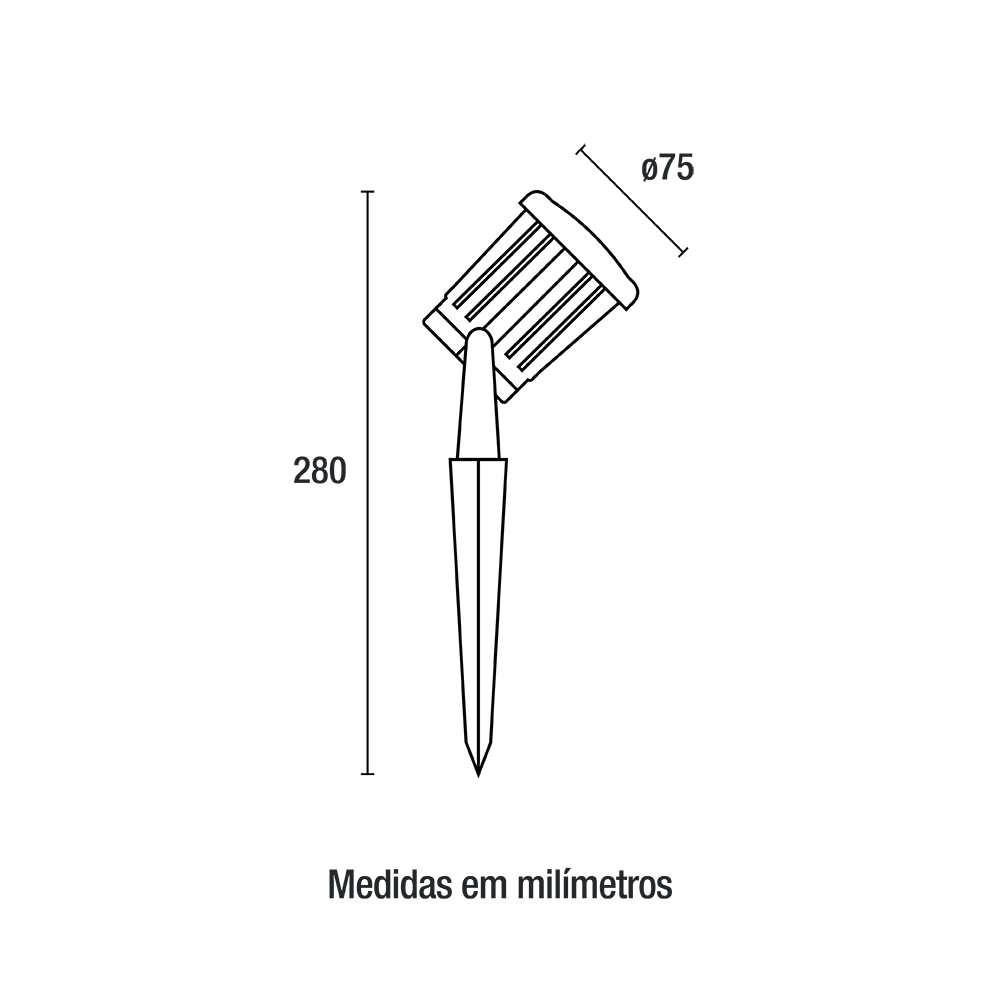 Espeto Jardim Germany Focus 5 watt 3000K 24° IP65 Bivolt Ø75x280mm 12064316