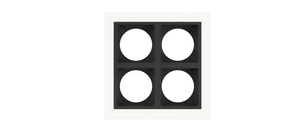 Embutido Fixo Moon Linea 4L Mini Dicróica Branco com Fundo Preto 92x92mm 1061527