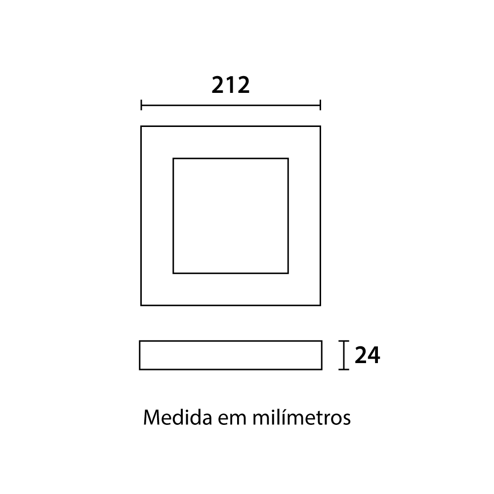 Painel Sobrepor Blumenau Quadrado Tech 18 watts 6500K 212x212x24mm 80806004