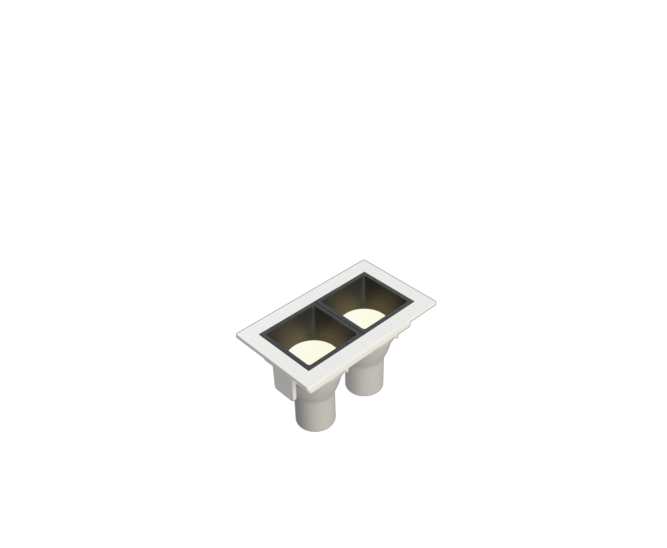Embutido Fixo Moon Linea 2L Mini Dicróica Branco com Fundo Preto 92x55mm 1061518