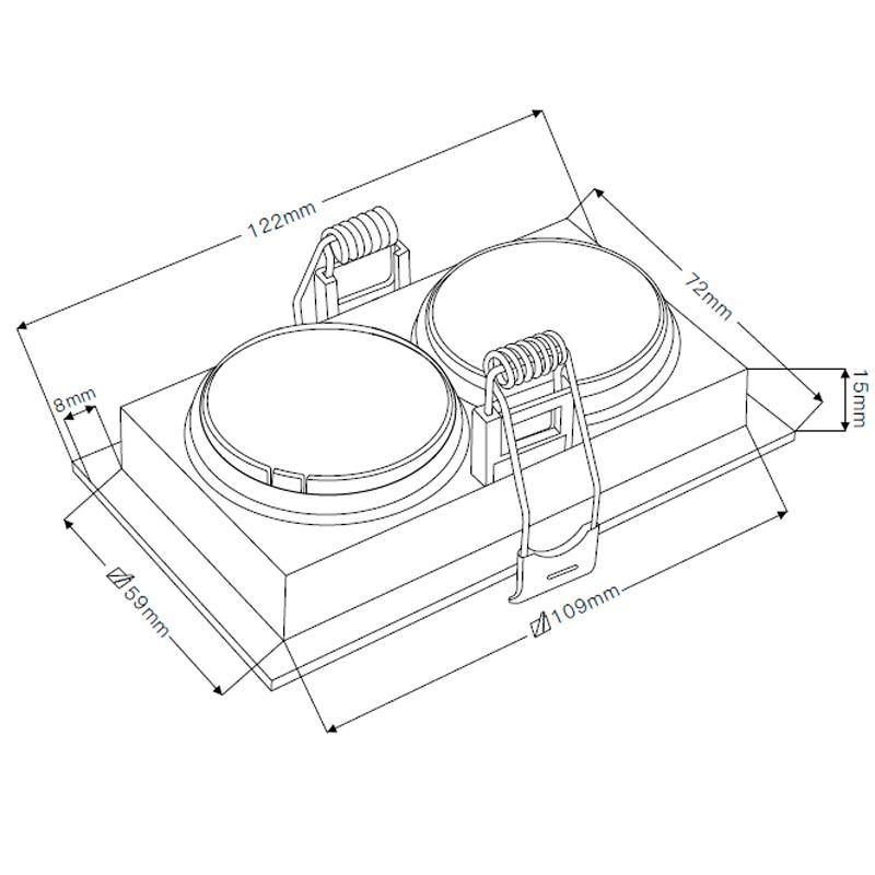 Spot Embutir Nordecor Loyo 2L Mini Dicroica MR11 Branco 122x72x15mm 6912