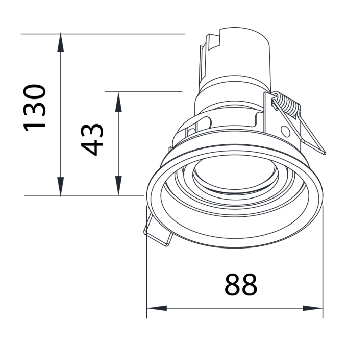 Embutido Micro Borda Newline Imo Redondo 1L MR16 Ø88x130mm SIN70211
