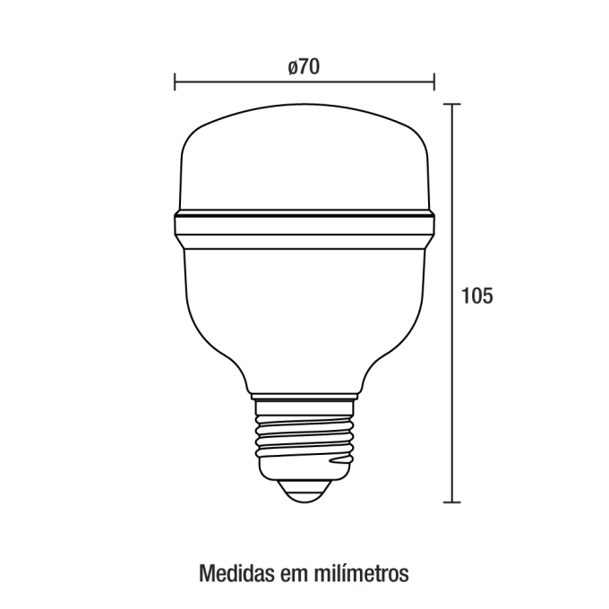 Lâmpada Blumenau Bulbo 30 watts 6500K IP20 Ø70x105mm 03307016
