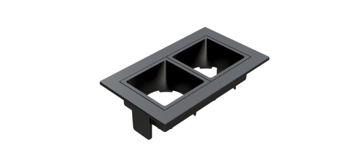 Embutido Fixo Moon Linea 2L Mini Dicróica Preto 92x55mm 1061517