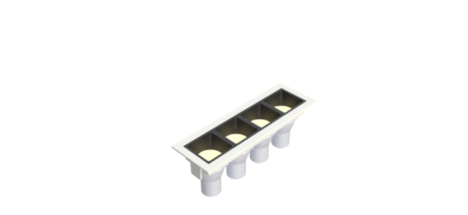 Embutido Fixo Moon Linea 4L Mini Dicróica Branco com Fundo Preto 166x55mm 1061524