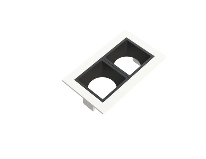 Embutido Fixo Moon Linea 2L Mini Dicróica Branco com Fundo Preto 92x55mm 1061518