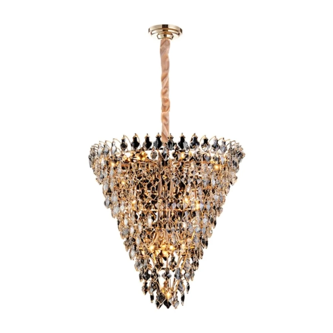 Lustre Bella Paris Dourado e Cristal Transparente 17L E14 Ø850mm AQ024L