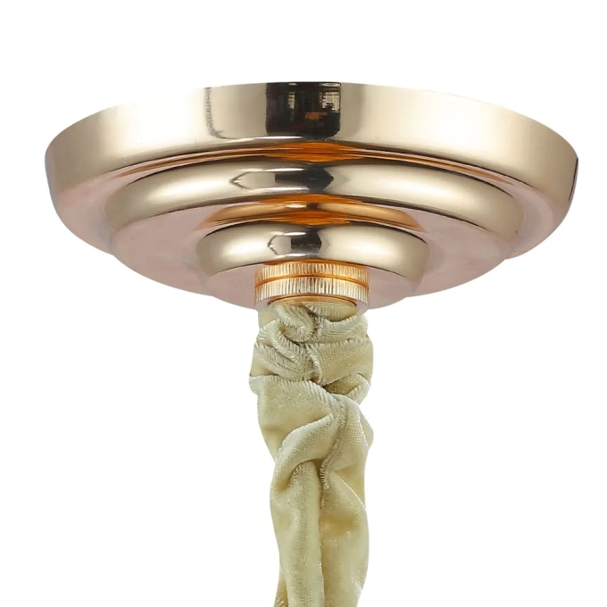 Pendente Bella Vivi French Gold e Conhaque 9L E14 Ø600x420mm AQ031G