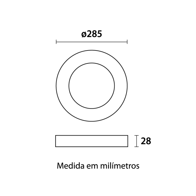 Painel Sobrepor Blumenau Redondo Tech 24 watts 4100K Ø288x28mm 80754104