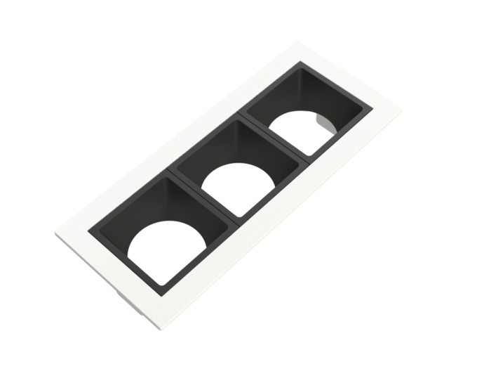 Embutido Fixo Moon Linea 3L Mini Dicróica Branco com Fundo Preto 130x55mm 1061521