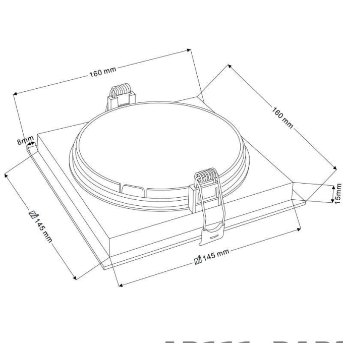 Spot Embutir Nordecor Loyo 1L AR111 Branco 160x160x15mm 6840