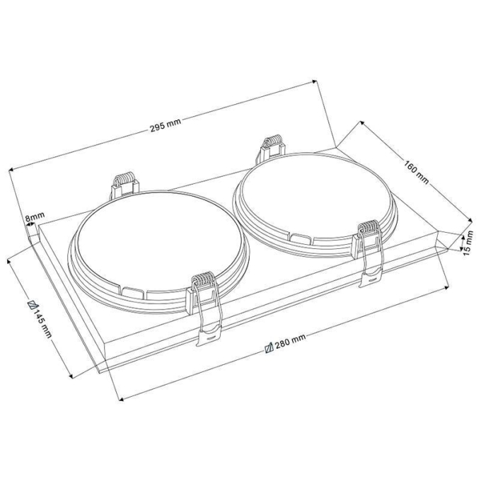 Spot Embutir Nordecor Loyo 2L AR111 Branco 295x160x15mm 6930